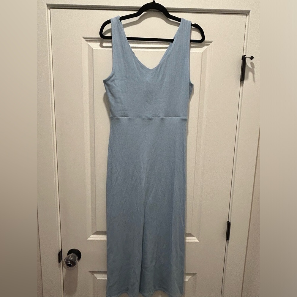 NWOT & Other Stories Ribbed Twist-Front Midi Dress Sz Large - Picture 8 of 10